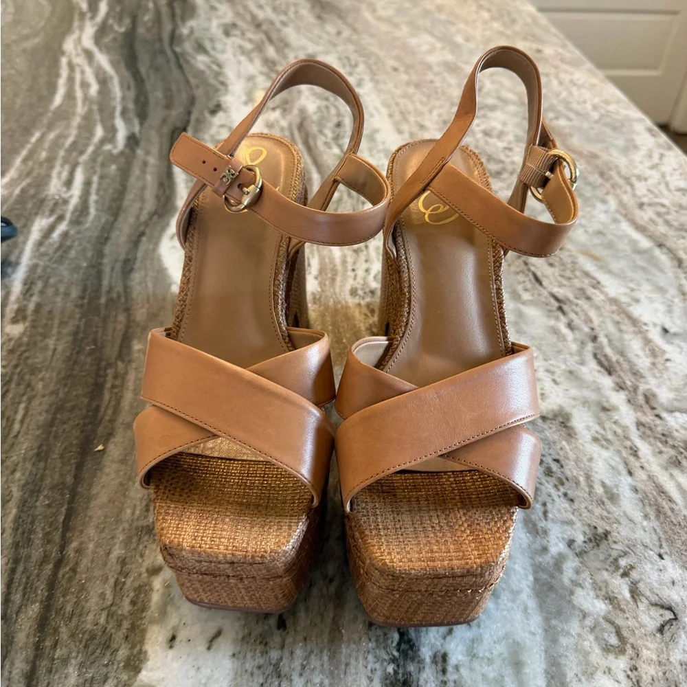 Sam Edelman Brown Platform Sandals - Picture 2 of 4